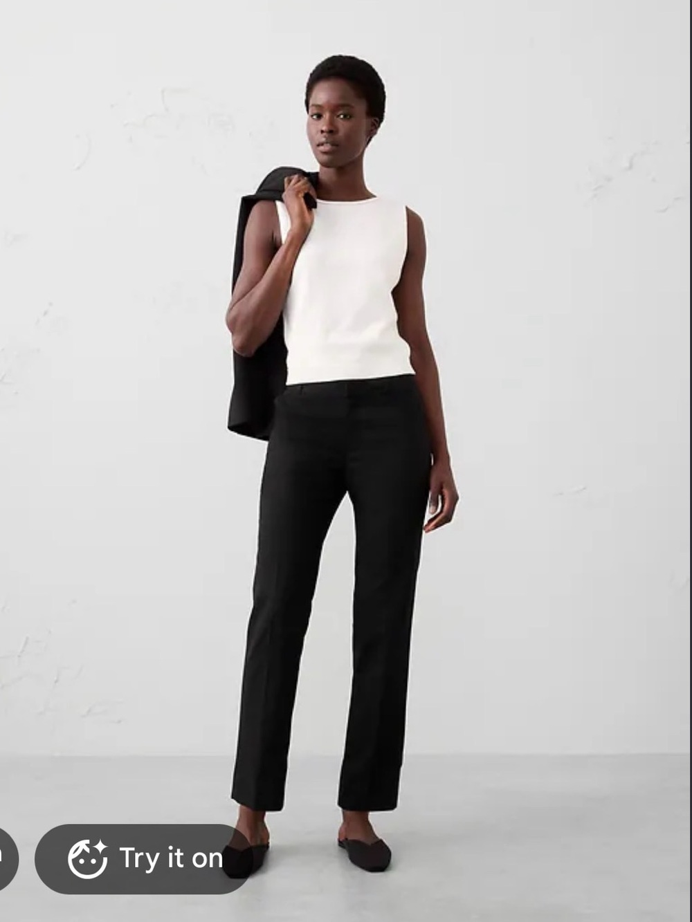 Banana Republic Black Straight-Leg Dress Pants
